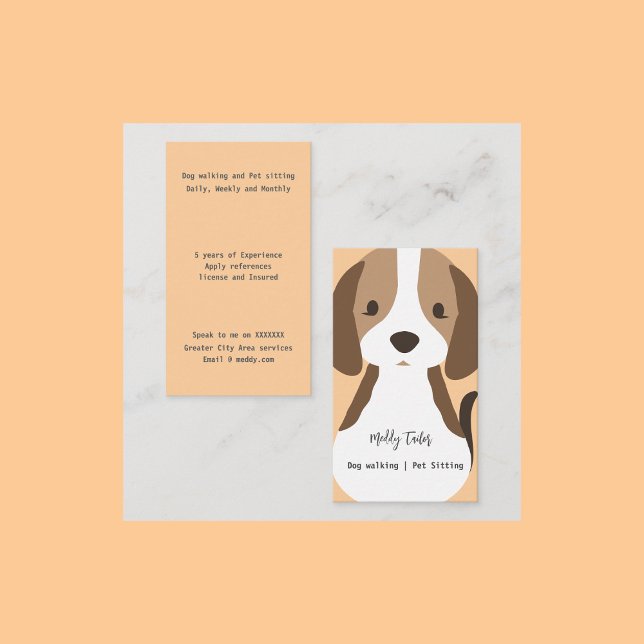 Tarjeta De Visita Moderno mascota de paseo por perros sentada tarjet (Subido por el creador)