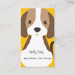 Tarjeta De Visita Moderno mascota de paseo por perros sentada tarjet