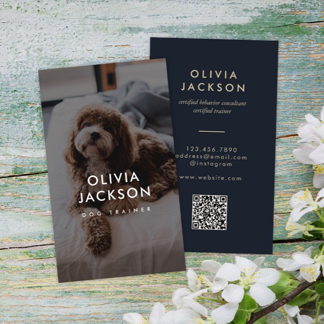 Tarjeta De Visita Moderno Mascota Mínimo de Entrenador de Perro Sitt (Subido por el creador)