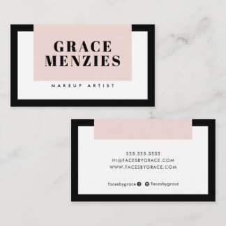 Tarjeta De Visita MODERNO MINIMAL bloque de color moda color negro r