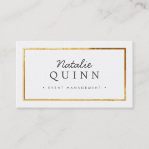 Tarjeta De Visita MODERNO MINIMAL elegante borde dorado carbón veget