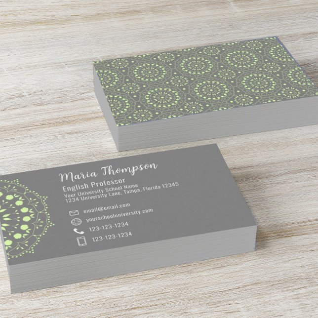 Tarjeta De Visita Moderno Minimal Elegante Moda simple Verde Gris (Subido por el creador)