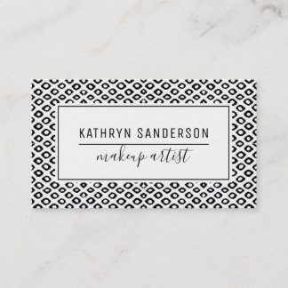 Tarjeta De Visita MODERNO MINIMAL IKAT patrón simple blanco negro