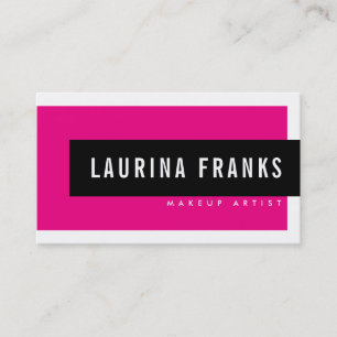 Tarjeta De Visita MODERNO MINIMAL marca simple moda rosa caliente ne