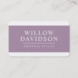 Tarjeta De Visita MODERNO MINIMAL negrita mauve negro