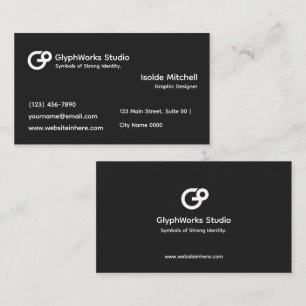 Tarjeta De Visita Moderno Minimal Negro Elegante y Audaz Monocromo