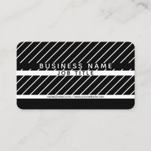 Tarjeta De Visita Moderno minimalista a rayas finas negro y blanco
