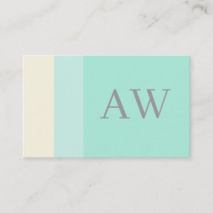 Tarjeta De Visita Moderno, Minimalista, Arena Beige, Azul Acuático y