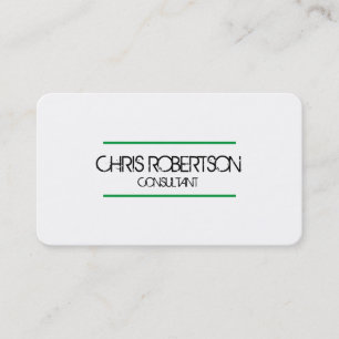 Tarjeta De Visita Moderno minimalista atractivo blanco liso a dos ca