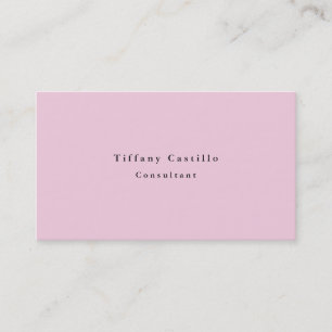 Tarjeta De Visita Moderno Minimalista blanco rosa claro elegante