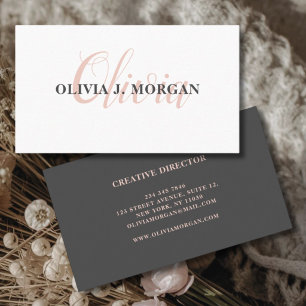 Tarjeta De Visita Moderno minimalista blanco y gris profesional siti