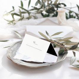 Tarjeta De Visita Moderno Minimalista | Boda en Blanco y Negro