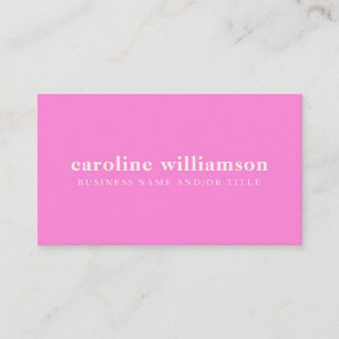Tarjeta De Visita Moderno Minimalista Bonito Femenino Rosa Profesion