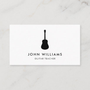 Tarjeta De Visita Moderno minimalista de la guitarra acústica del
