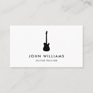 Tarjeta De Visita Moderno minimalista de la guitarra del músico