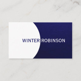 Tarjeta De Visita Moderno minimalista de medianoche azul geométrico