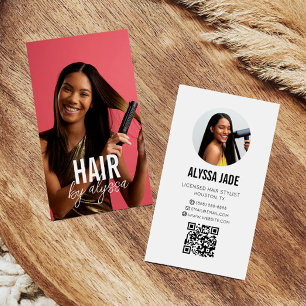 Tarjeta De Visita Moderno Minimalista Foto Imagen Código QR Personal