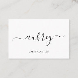 Tarjeta De Visita Moderno minimalista guión blanco Negro