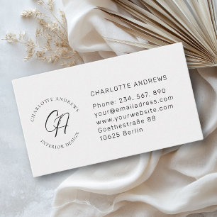 Tarjeta De Visita Moderno, minimalista, monograma, logotipo, círculo