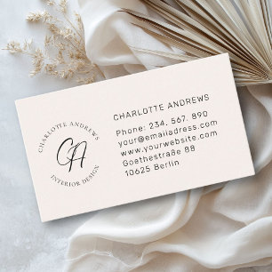 Tarjeta De Visita Moderno, minimalista, monograma, logotipo, círculo