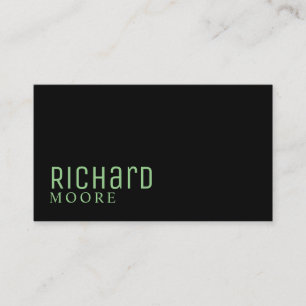 Tarjeta De Visita moderno minimalista negro sándwich verde