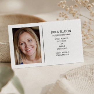 Tarjeta De Visita Moderno Minimalista Personalizado Profesional Foto