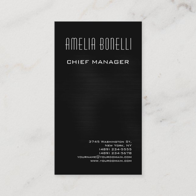 Tarjeta De Visita Moderno Minimalista profesional Gris plano (Anverso)