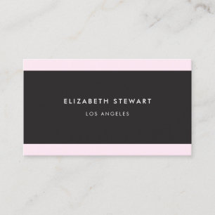 Tarjeta De Visita Moderno Minimalista profesional negro, blanco rosa
