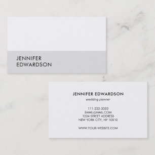 Tarjeta De Visita Moderno minimalista simple blanco gris profesional