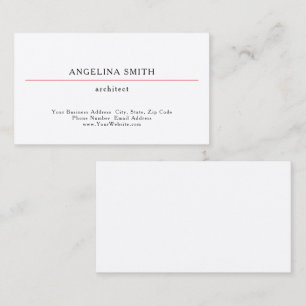 Tarjeta De Visita Moderno Minimalista Simple Blanco Rojo Profesional