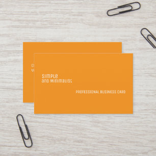 Tarjeta De Visita Moderno minimalista simple - color naranja