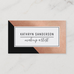 Tarjeta De Visita MODERNO MÍNIMO ÁNGULO rosa esquina de oro blanco n