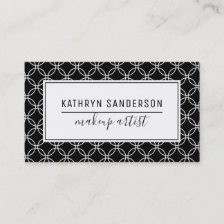 Tarjeta De Visita MODERNO MÍNIMO CÍRCULO patrón simple blanco negro