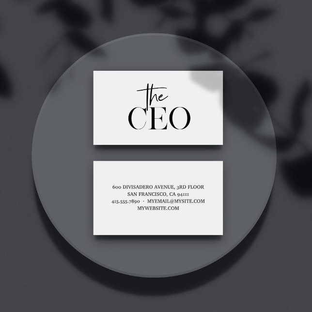 Tarjeta De Visita Moderno Mínimo El CEO Negro (Subido por el creador)