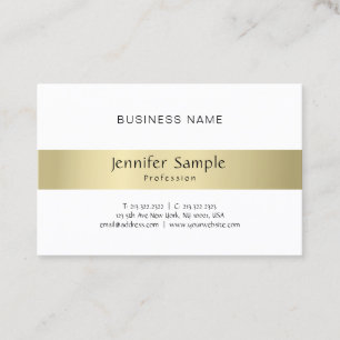 Tarjeta De Visita Moderno Mínimo Plain Profesional Elegante Oro