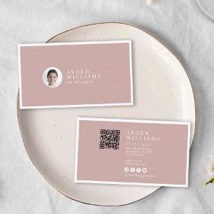 Tarjeta De Visita Moderno Mínimo Simple Profesional Código QR Foto