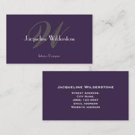 Tarjeta De Visita Moderno Monograma clásico y nombre Moda con clase 