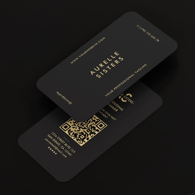 Tarjeta De Visita Moderno Monograma de Marketing Profesional Negro (Modern Marketing Monogram Professional Black Business Card
)