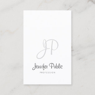 Tarjeta De Visita Moderno Monograma Elegante Diseño Elegante Escrito