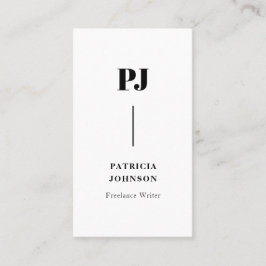 Tarjeta De Visita Moderno Monograma Profesional en blanco y negro