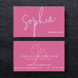Tarjeta De Visita Moderno Monograma rosa oscuro profesional