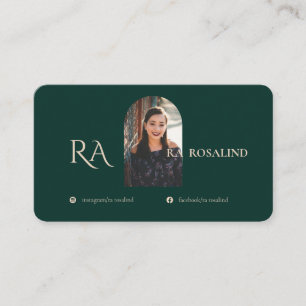 Tarjeta De Visita Moderno Monograma verde esmeralda profesional