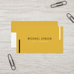 Tarjeta De Visita Moderno Mostaza De Estilo Mostaza Amarillo Mínimo