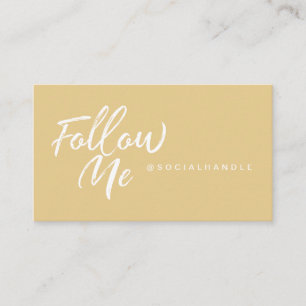 Tarjeta De Visita Moderno Mustard Yellow Social Media Follow Me Phot
