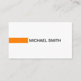 Tarjeta De Visita Moderno Naranja Elegante Profesional Blanco