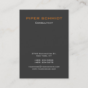 Tarjeta De Visita Moderno Naranja vertical Gris profesional