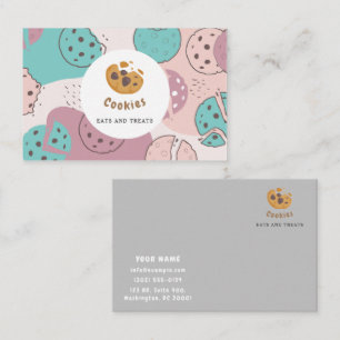 Tarjeta De Visita Moderno negocio de cookies para panadería o pastel