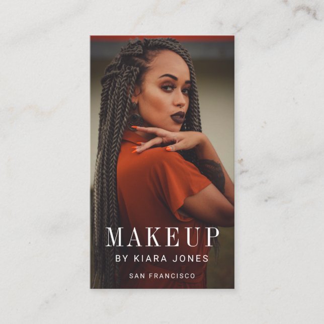 Tarjeta De Visita Moderno negocio de fotografía de artistas de maqui (Anverso)