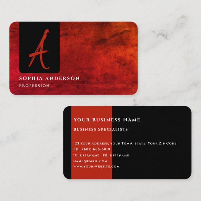 Tarjeta De Visita Moderno Negocio Elegante Textura Oscura Púrpura Bu (Anverso / Reverso)