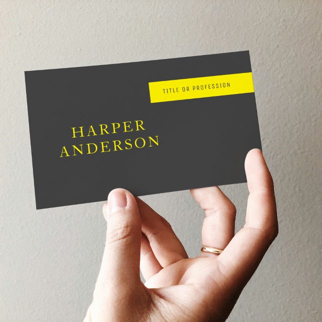 Tarjeta De Visita Moderno negocio profesional gris y amarillo (Subido por el creador)